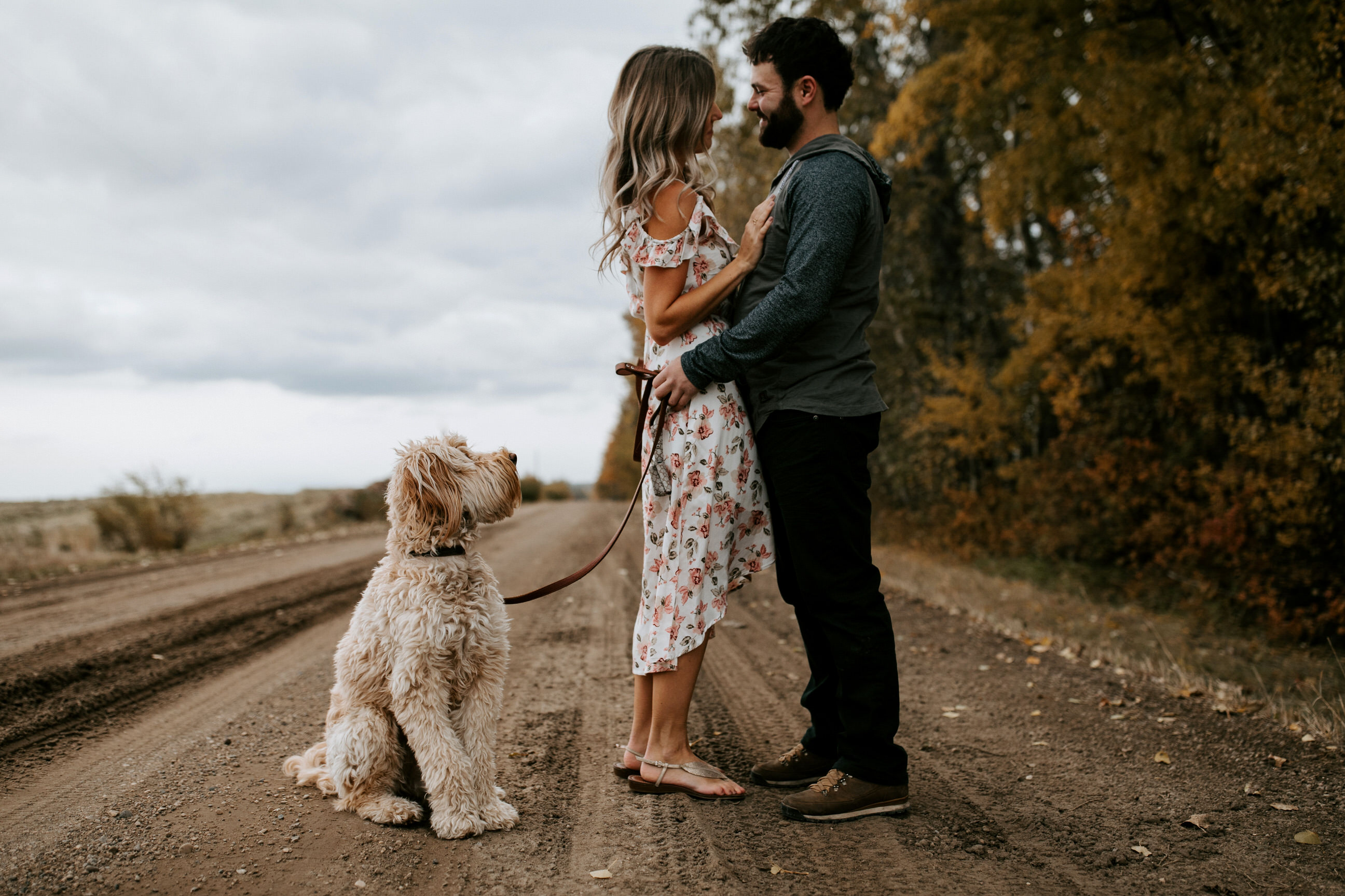 Cute couple and their dog
