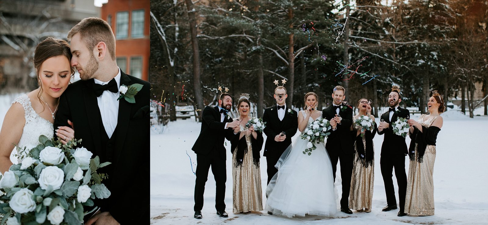 Romantic elegant winter wedding at the Fairmont Hotel Macdonald on New Years Eve in Edmonton