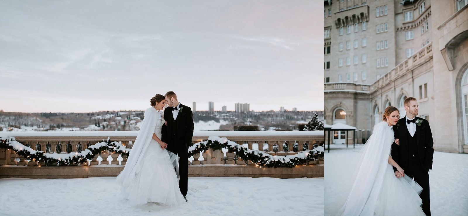Romantic elegant winter wedding at the Fairmont Hotel Macdonald on New Years Eve in Edmonton