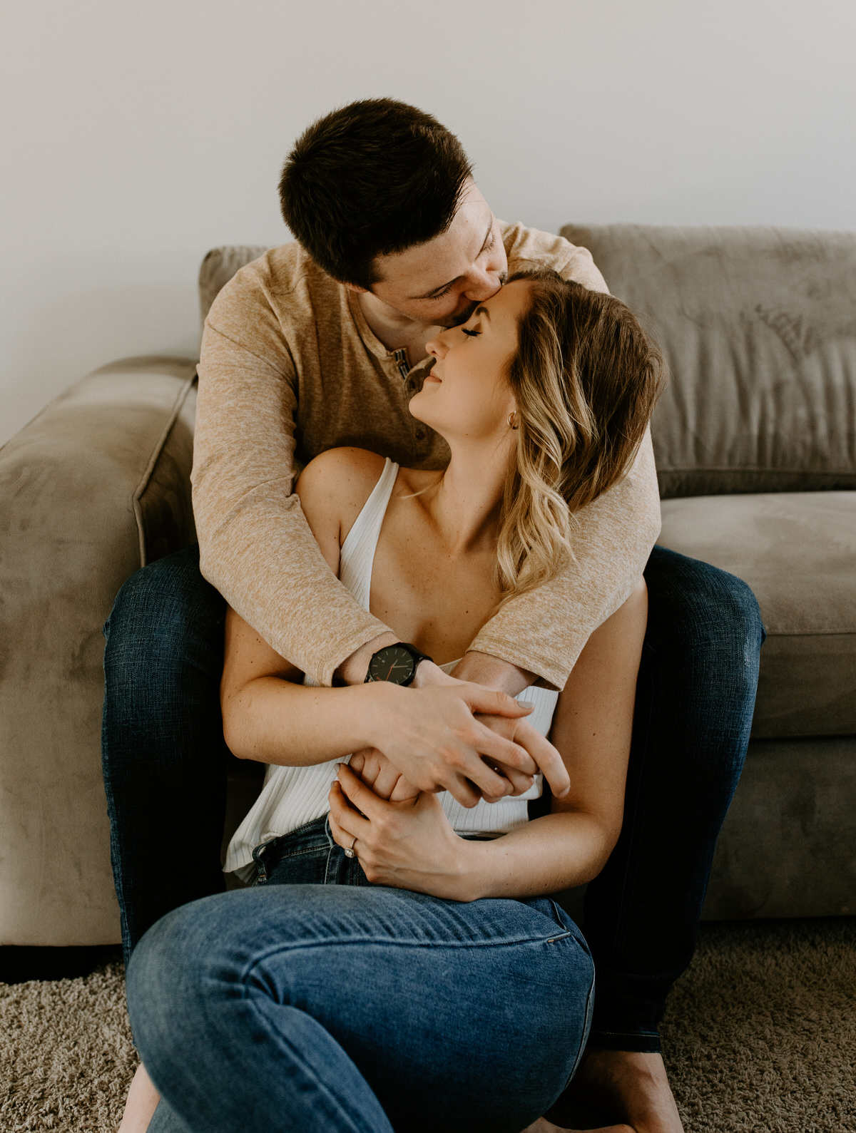 intimate at home engagement session